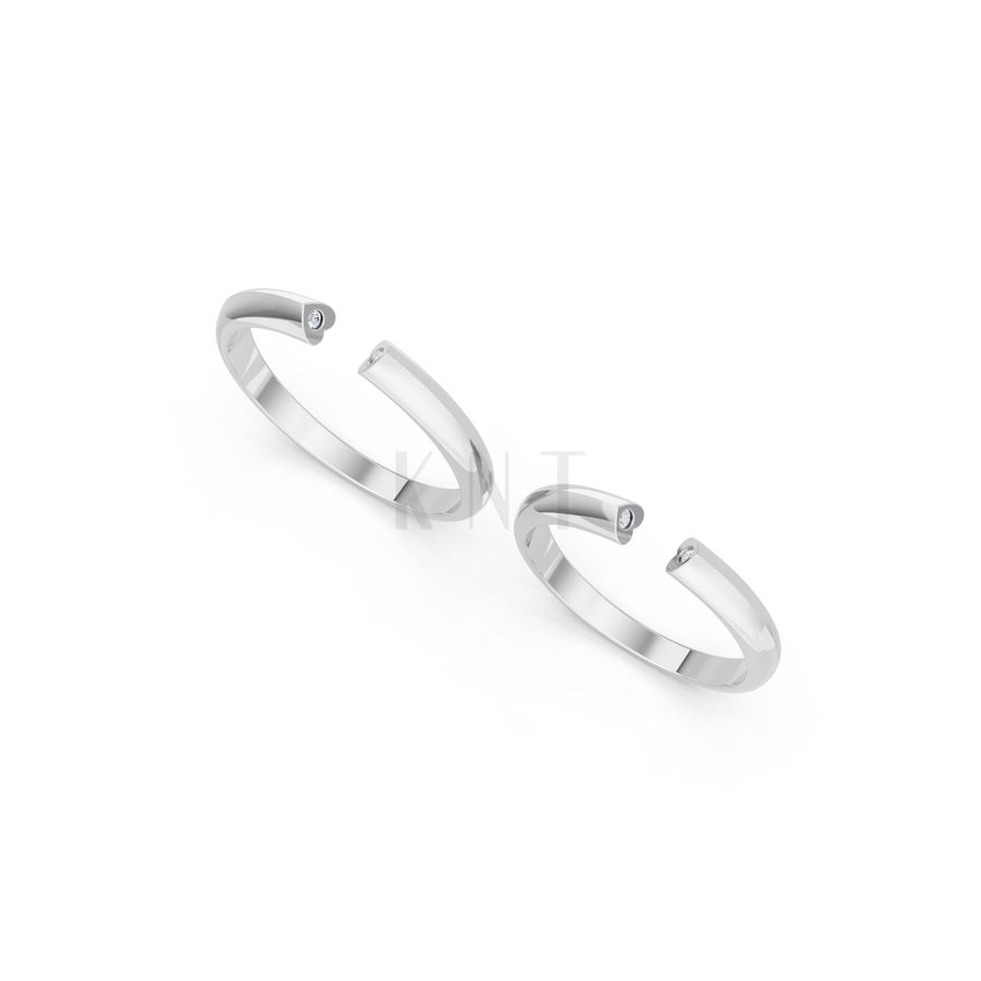 NHẪN CẶP VÀNG CV114 màu vàng trắng White Gold vàng sáng, đường nét sắc sảo, tinh tế