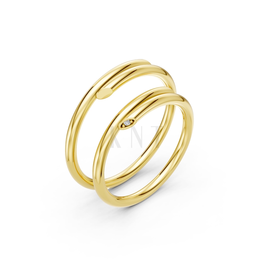 NHẪN CẶP VÀNG CV116 màu Vàng Gold thiết kế tinh tế, sang trọng