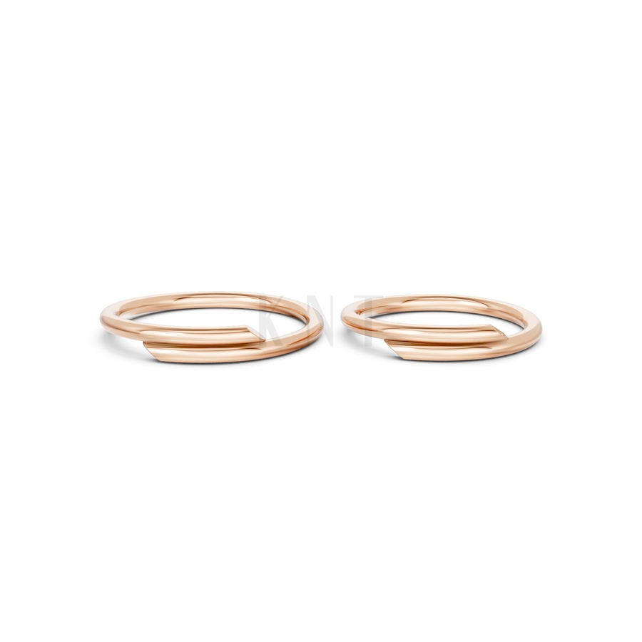 NHẪN CẶP VÀNG CV116 màu vàng hồng Rose Gold thiết kế đối xứng, phong cách, ấn tượng