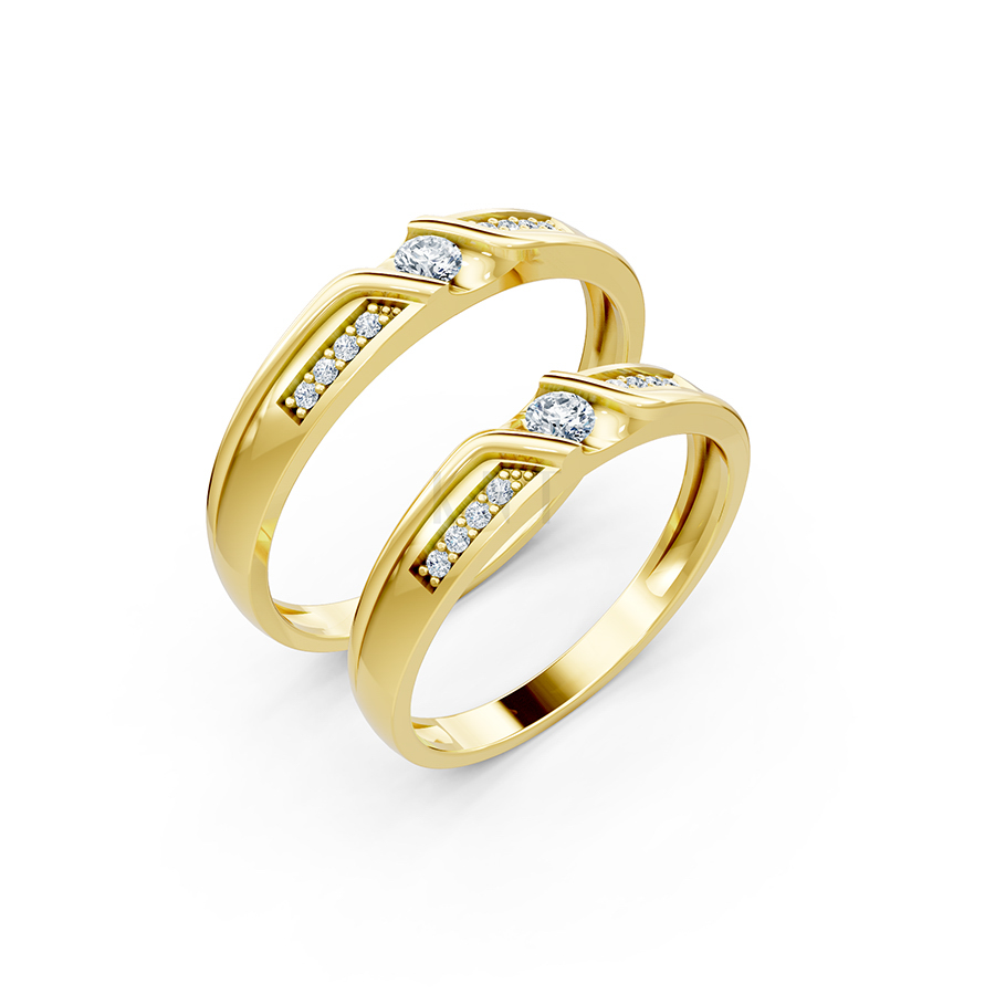 Nhẫn cưới A111 màu Vàng Gold thiết kế tinh tế, sang trọng