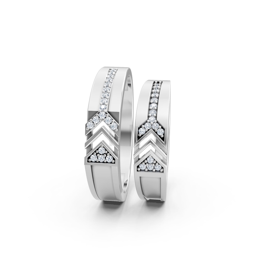 NHẪN CƯỚI A116 màu vàng trắng White Gold vàng sáng bóng, thiết kế trẻ trung