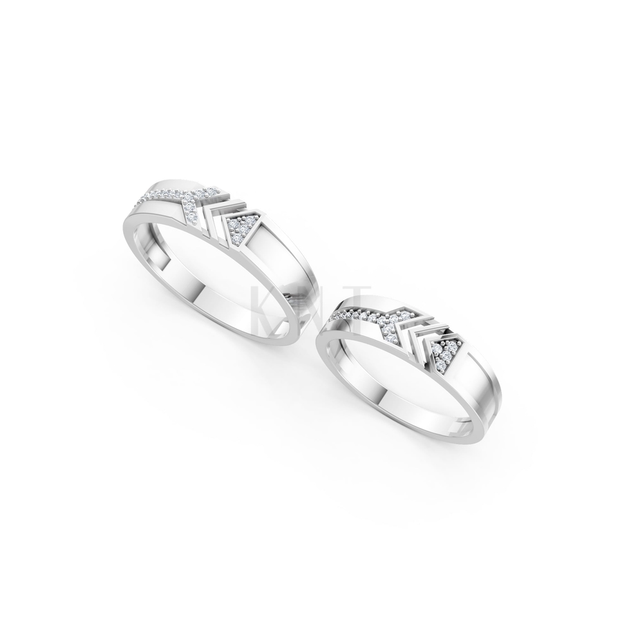 NHẪN CƯỚI A116 màu vàng trắng White Gold vàng sáng, đường nét sắc sảo, tinh tế