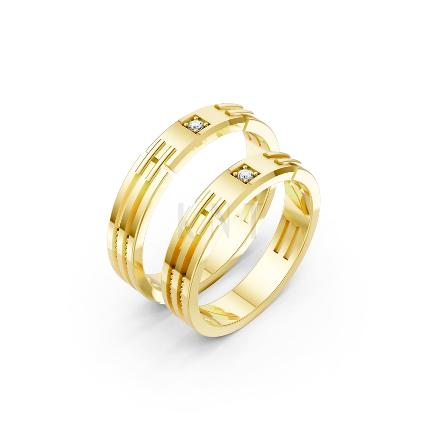 NHẪN CƯỚI A117 màu Vàng Gold thiết kế tinh tế, sang trọng