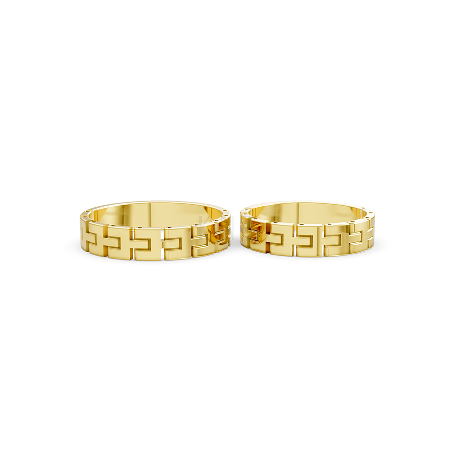 Nhẫn cưới A120 màu Vàng Gold vàng 10K/14K/18K/607 cao cấp, thanh lịch