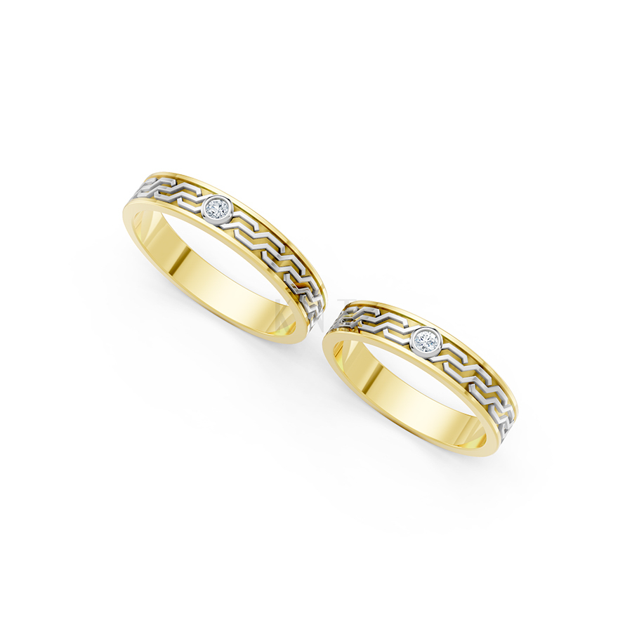 Nhẫn cưới A123 phối màu Dual Color phong cách trẻ trung, nổi bật