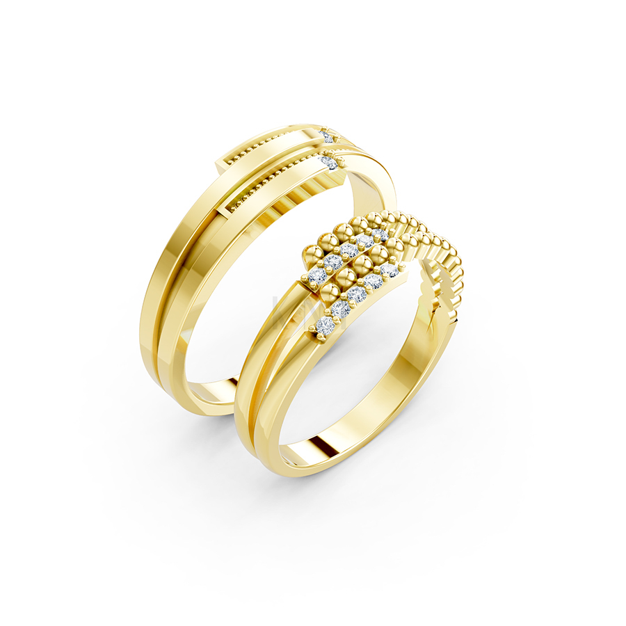 Nhẫn cưới A126 màu Vàng Gold thiết kế tinh tế, sang trọng