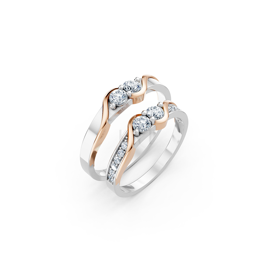 Nhẫn cưới A129 phối màu Dual Color họa tiết ấn tượng, cá tính