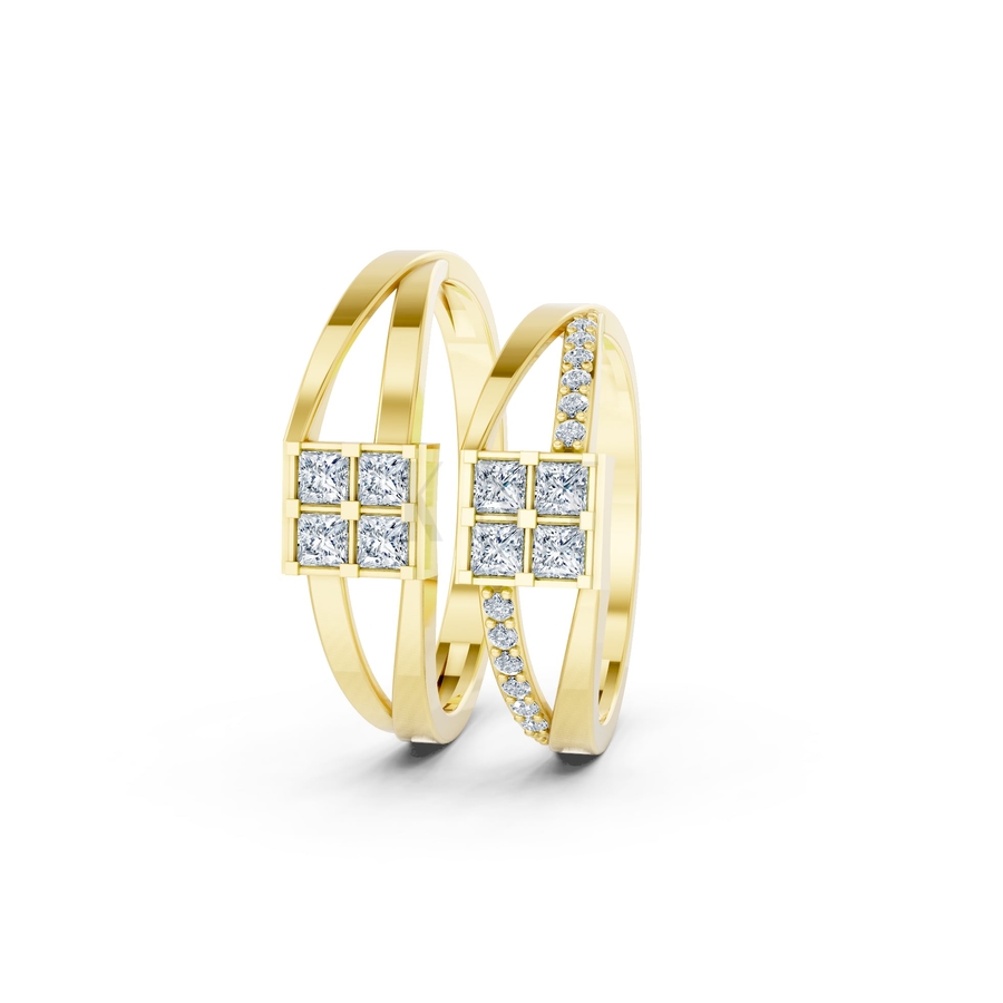 Nhẫn cưới A133 màu Vàng Gold vàng 10K/14K/18K/607 cao cấp, thanh lịch