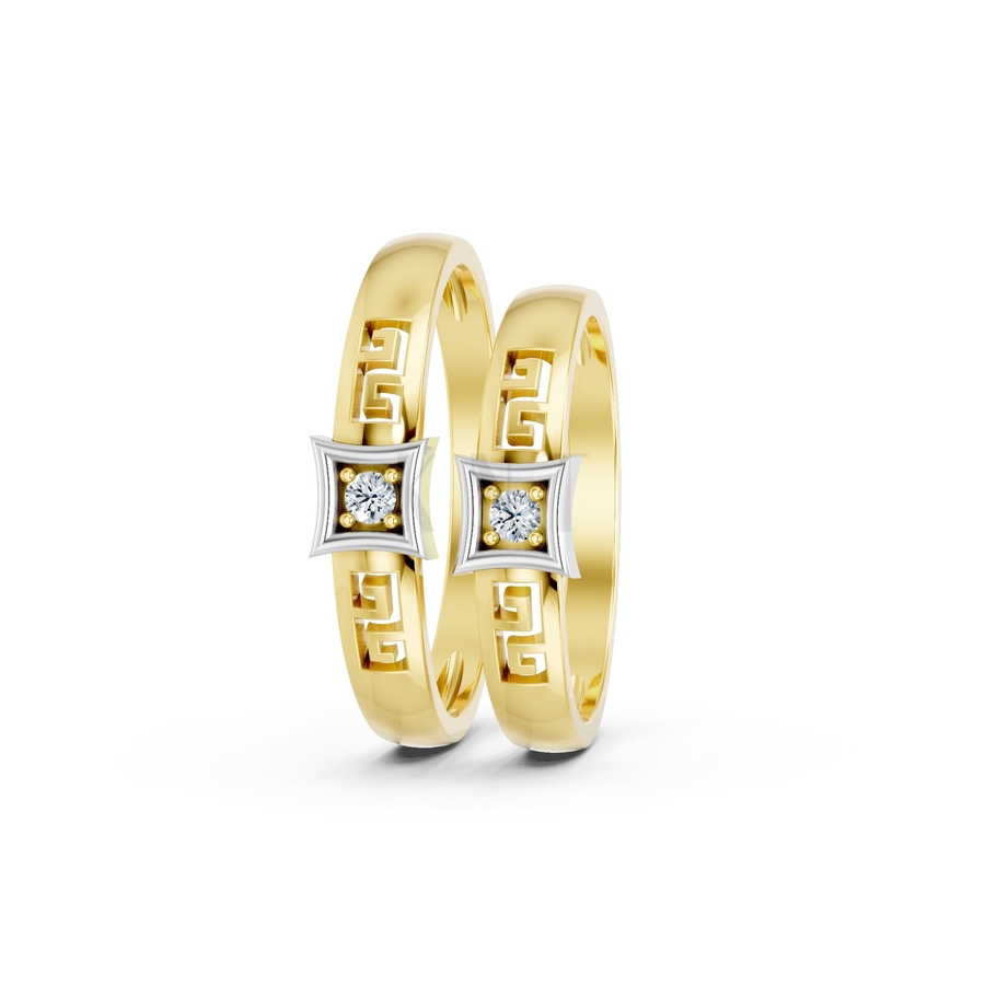 Nhẫn cưới A137 phối màu Dual Color thiết kế đối xứng, phong cách, ấn tượng