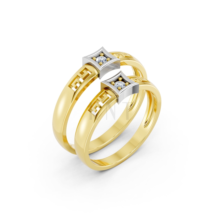 Nhẫn cưới A137 phối màu Dual Color họa tiết ấn tượng, cá tính