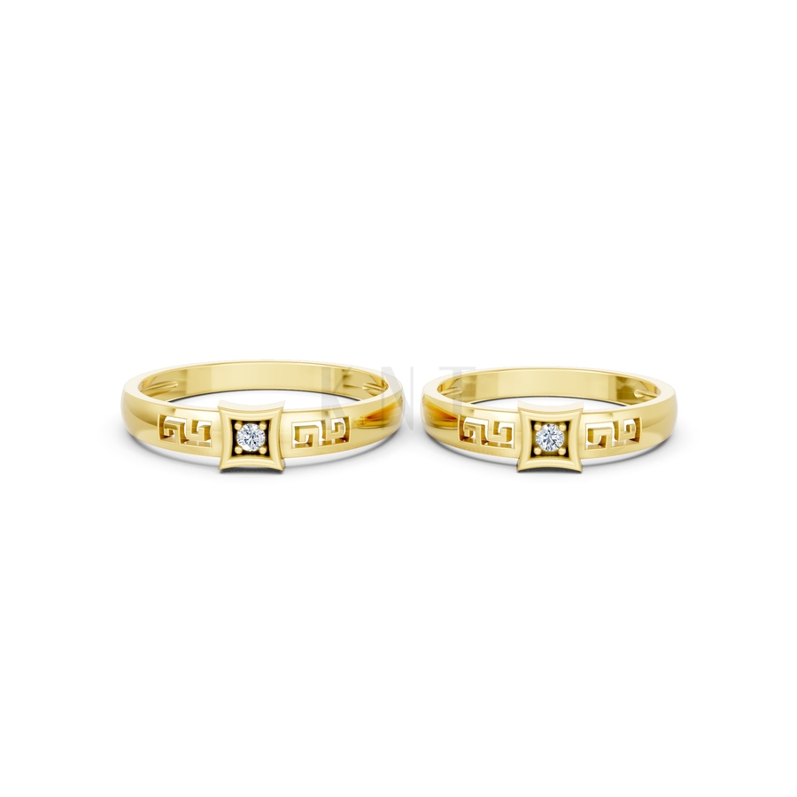 Nhẫn cưới A137 màu Vàng Gold thiết kế tinh xảo, độc đáo