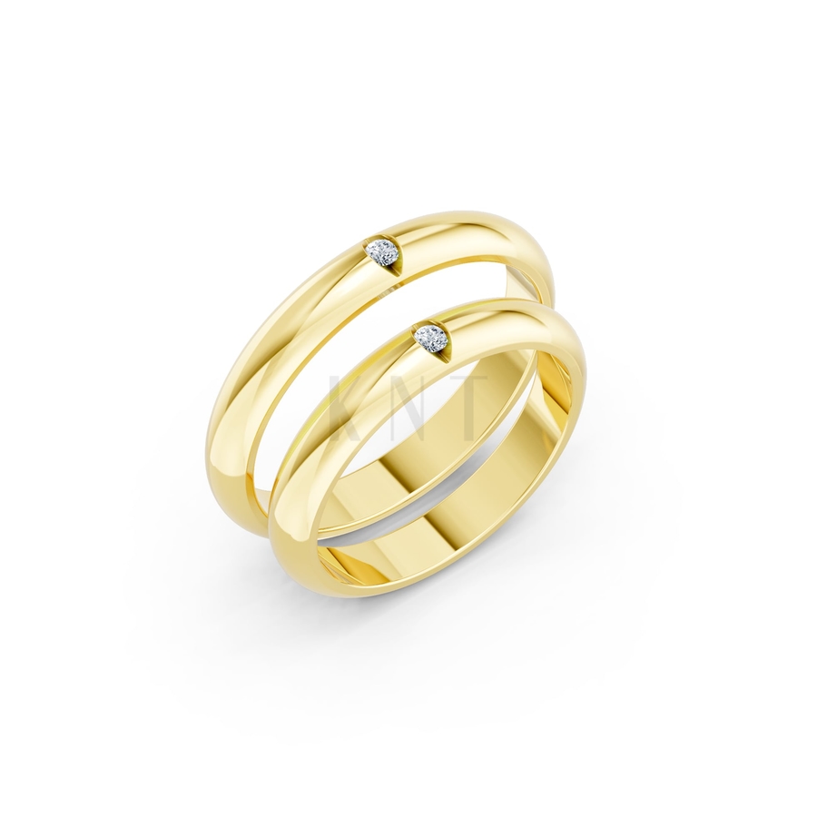 Nhẫn cưới A148 màu Vàng Gold thiết kế tinh tế, sang trọng