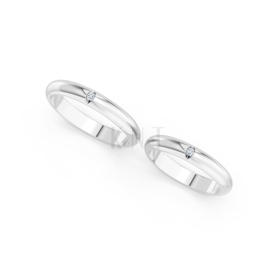 Nhẫn cưới A148 màu vàng trắng White Gold vàng sáng, đường nét sắc sảo, tinh tế