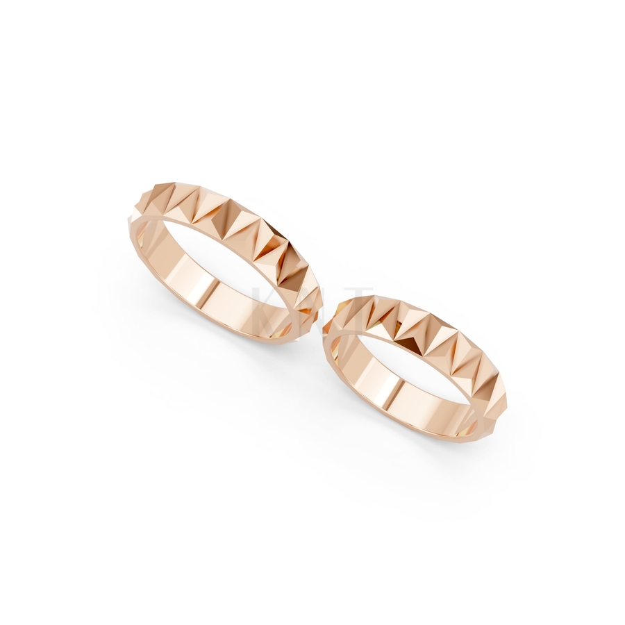 Nhẫn cưới A153 màu vàng hồng Rose Gold phong cách trẻ trung, nổi bật