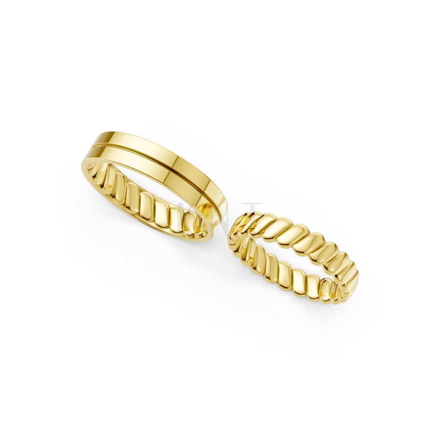 Nhẫn cưới A156 màu Vàng Gold thiết kế tinh xảo, độc đáo