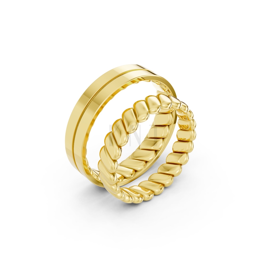 Nhẫn cưới A156 màu Vàng Gold thiết kế tinh tế, sang trọng