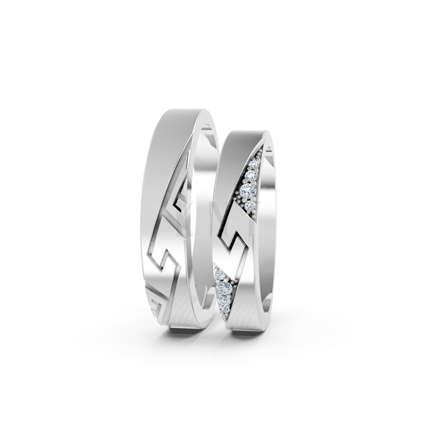 NHẪN CƯỚI A167 màu vàng trắng White Gold kiểu dáng cá tính, hiện đại