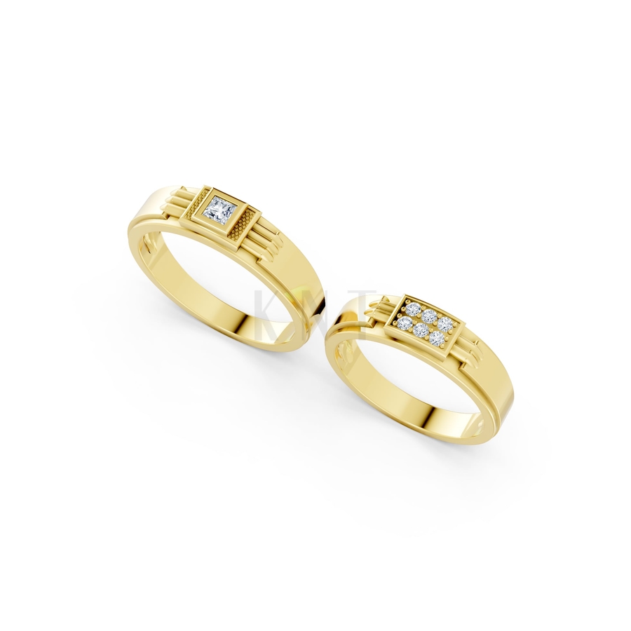 Nhẫn cưới A168 màu Vàng Gold thiết kế tinh xảo, độc đáo