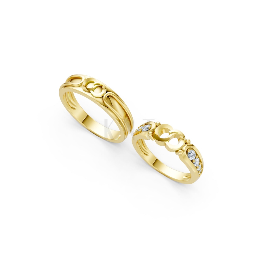 NHẪN CƯỚI A170 màu Vàng Gold vàng 10K/14K/18K/607 cao cấp, thanh lịch