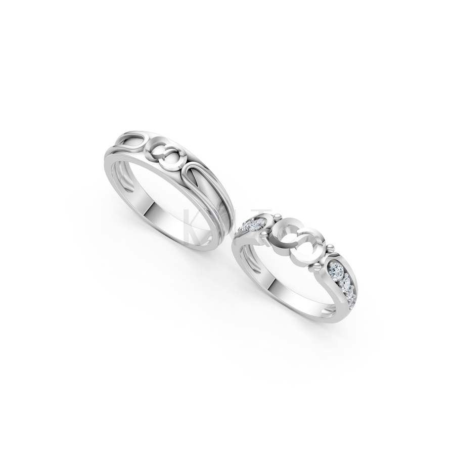 NHẪN CƯỚI A170 màu vàng trắng White Gold vàng sáng bóng, thiết kế trẻ trung