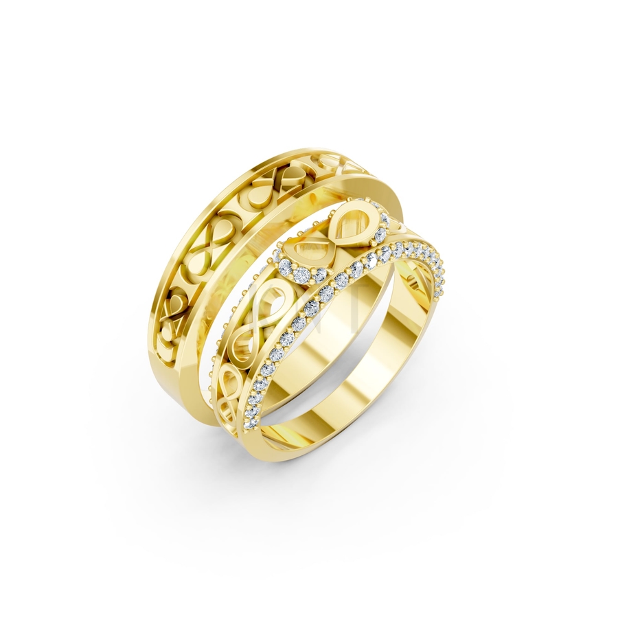 Nhẫn cưới A172 màu Vàng Gold thiết kế tinh tế, sang trọng