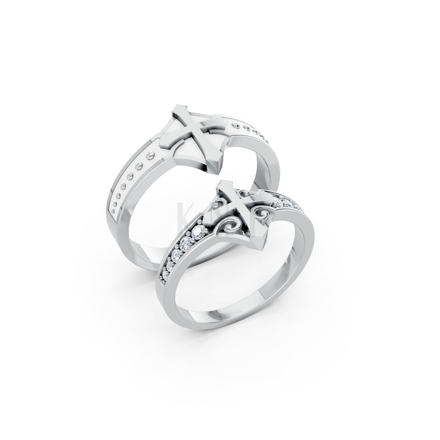 Nhẫn cưới A178 màu vàng trắng White Gold kiểu dáng hiện đại, nổi bật