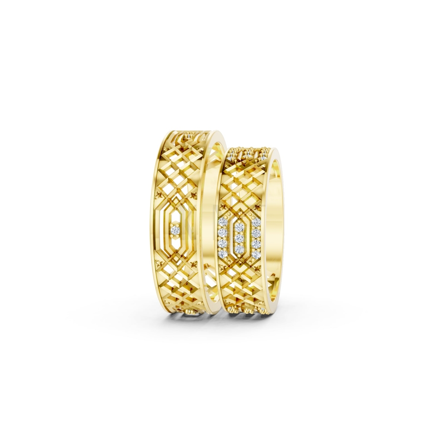 NHẪN CƯỚI A181 màu Vàng Gold vàng 10K/14K/18K/607 cao cấp, thanh lịch