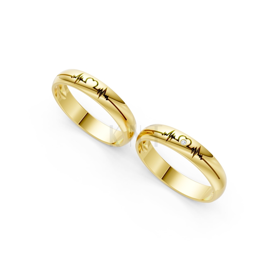 Nhẫn cưới A184 màu Vàng Gold vàng 10K/14K/18K/607 cao cấp, thanh lịch