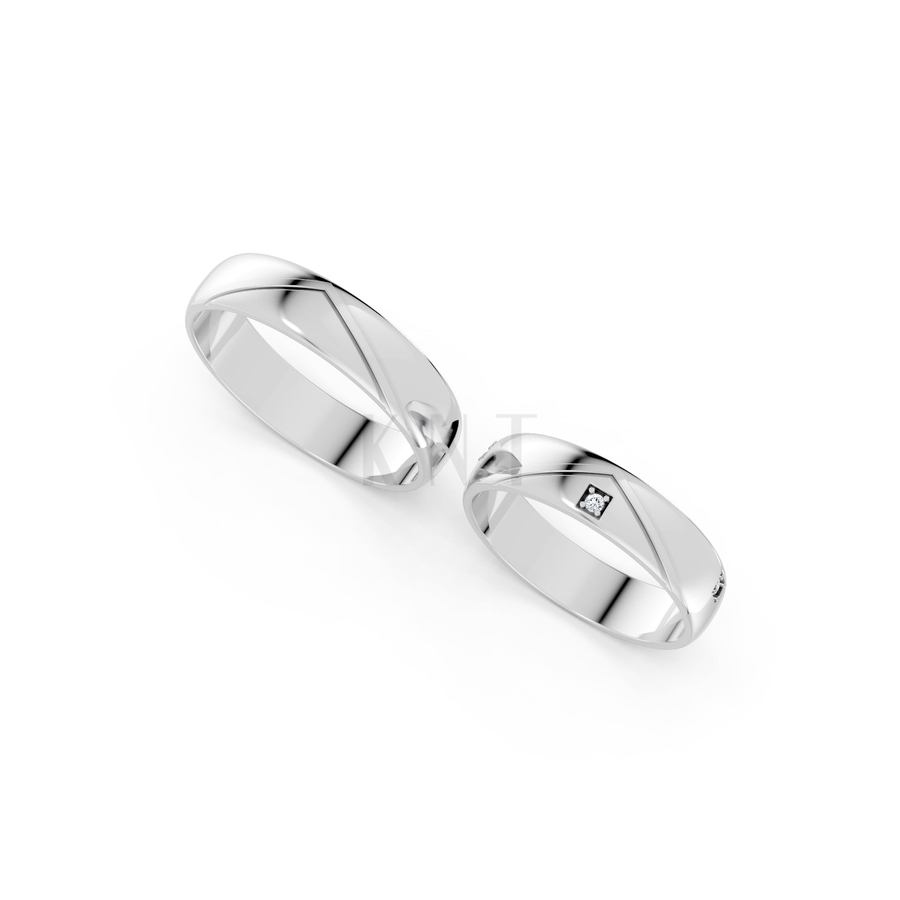 NHẪN CƯỚI A191 màu vàng trắng White Gold vàng sáng bóng, thiết kế trẻ trung