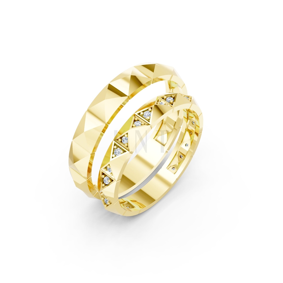 Nhẫn cưới A192 màu Vàng Gold thiết kế tinh tế, sang trọng