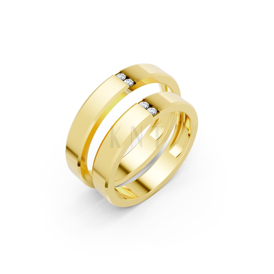 Nhẫn cưới A194 màu Vàng Gold thiết kế tinh tế, sang trọng