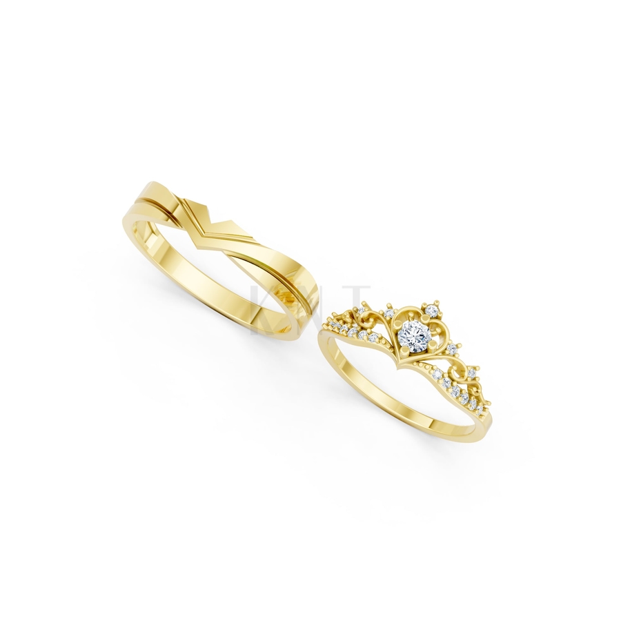 Nhẫn cưới A199 màu Vàng Gold thiết kế tinh xảo, độc đáo