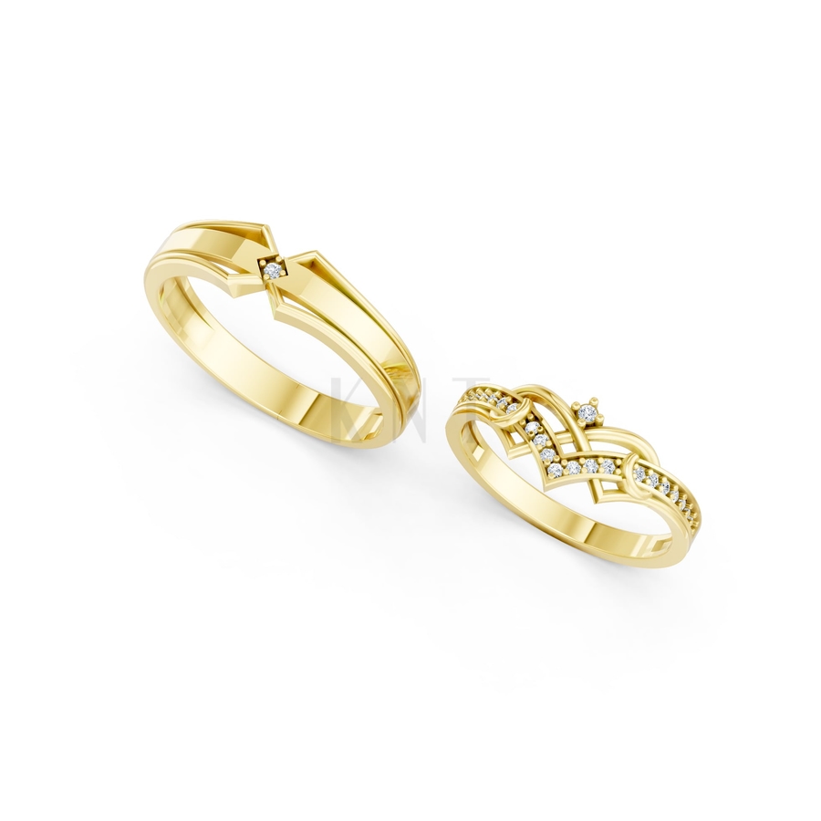 Nhẫn cưới A204 màu Vàng Gold thiết kế tinh xảo, độc đáo