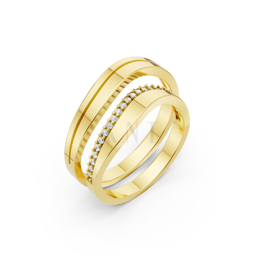 Nhẫn cưới A207 màu Vàng Gold thiết kế tinh tế, sang trọng