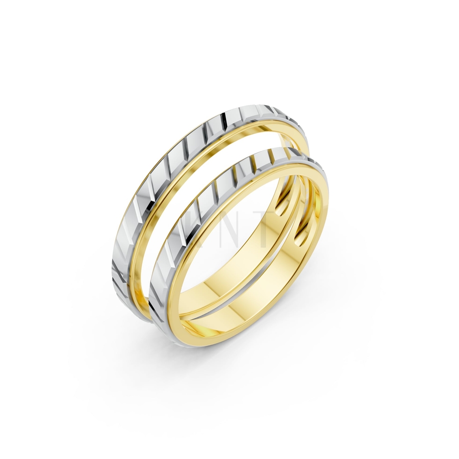 Nhẫn cưới A209 phối màu Dual Color họa tiết ấn tượng, cá tính