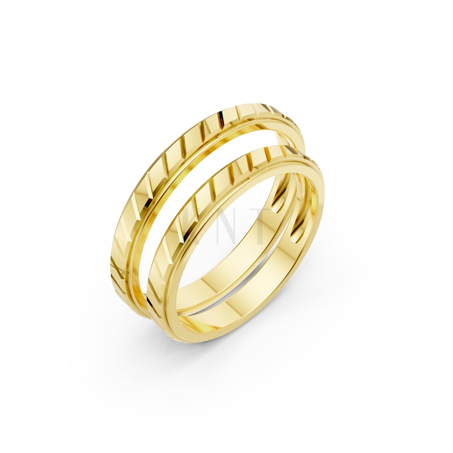 Nhẫn cưới A209 màu Vàng Gold thiết kế tinh tế, sang trọng