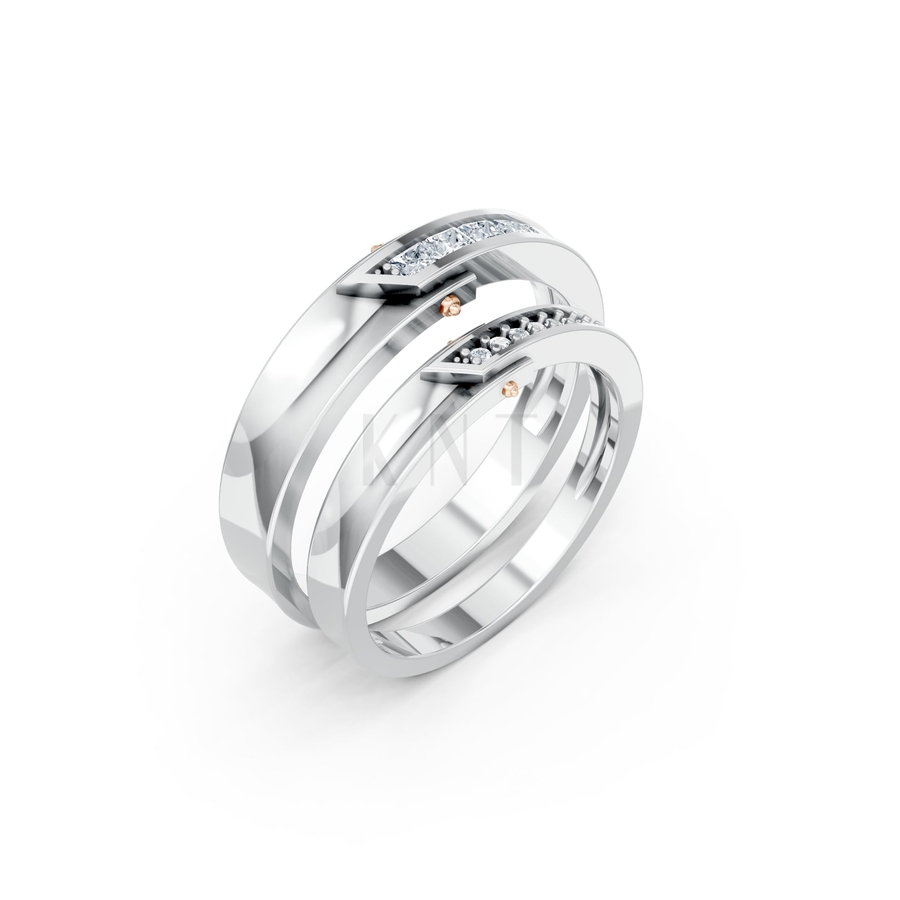 Nhẫn cưới A212 phối màu Dual Color họa tiết ấn tượng, cá tính