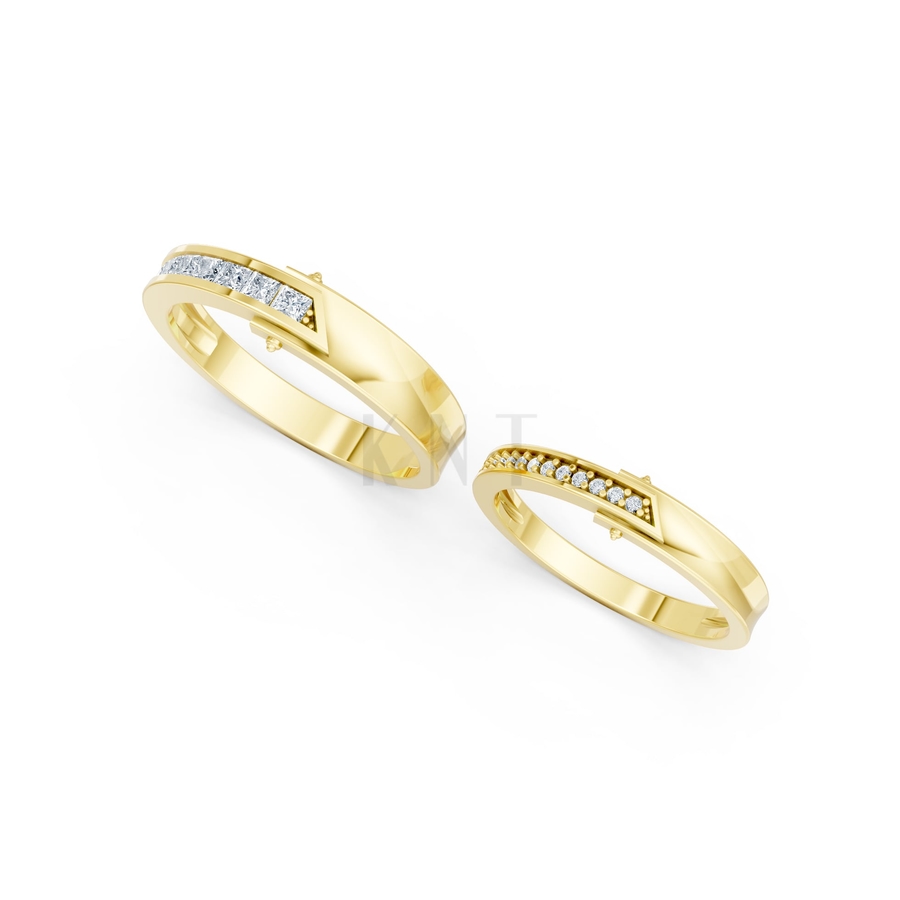 Nhẫn cưới A212 màu Vàng Gold vàng 10K/14K/18K/607 cao cấp, thanh lịch