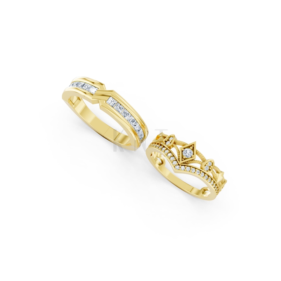 Nhẫn cưới A213 màu Vàng Gold thiết kế tinh xảo, độc đáo