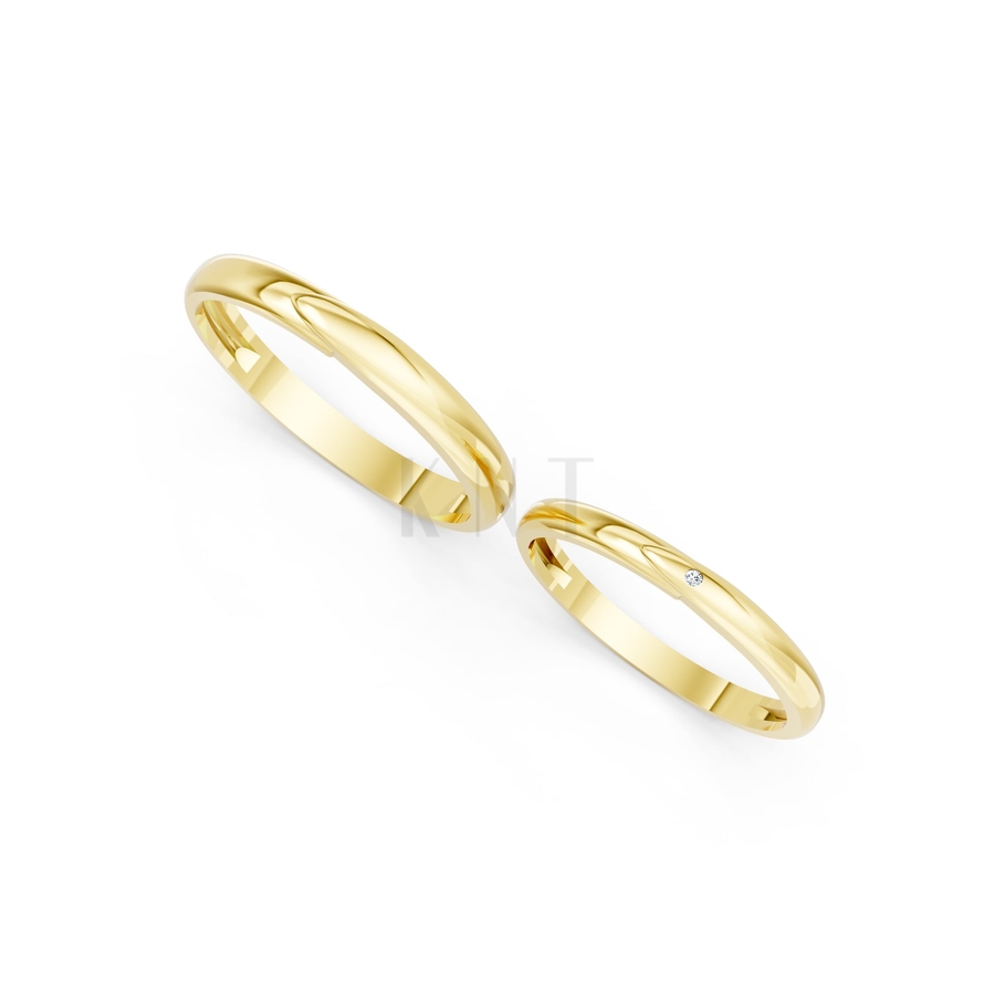 Nhẫn cưới A216 màu Vàng Gold vàng 10K/14K/18K/607 cao cấp, thanh lịch