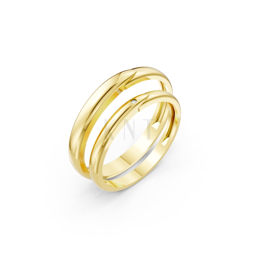 Nhẫn cưới A216 màu Vàng Gold thiết kế tinh tế, sang trọng