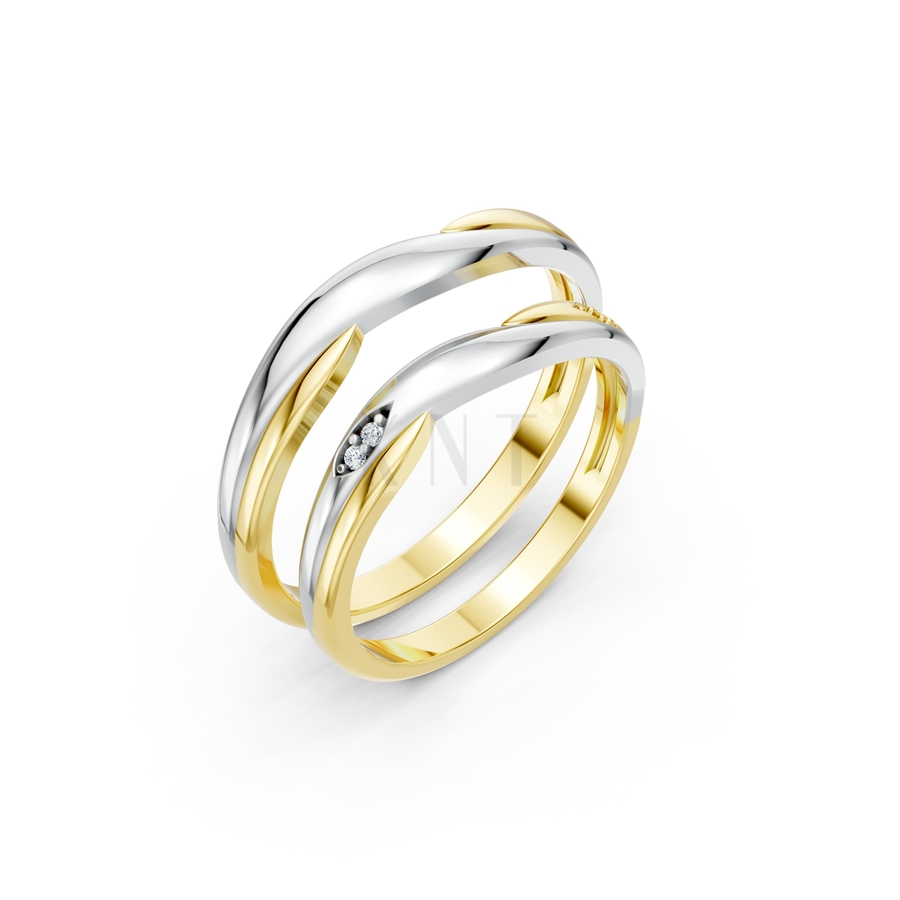 Nhẫn cưới A219 phối màu Dual Color họa tiết ấn tượng, cá tính