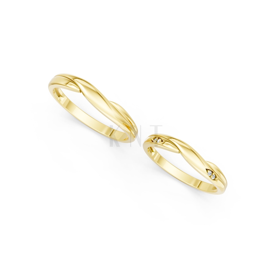 Nhẫn cưới A219 màu Vàng Gold thiết kế tinh xảo, độc đáo