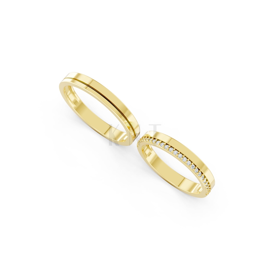 Nhẫn cưới A220 màu Vàng Gold vàng 10K/14K/18K/607 cao cấp, thanh lịch