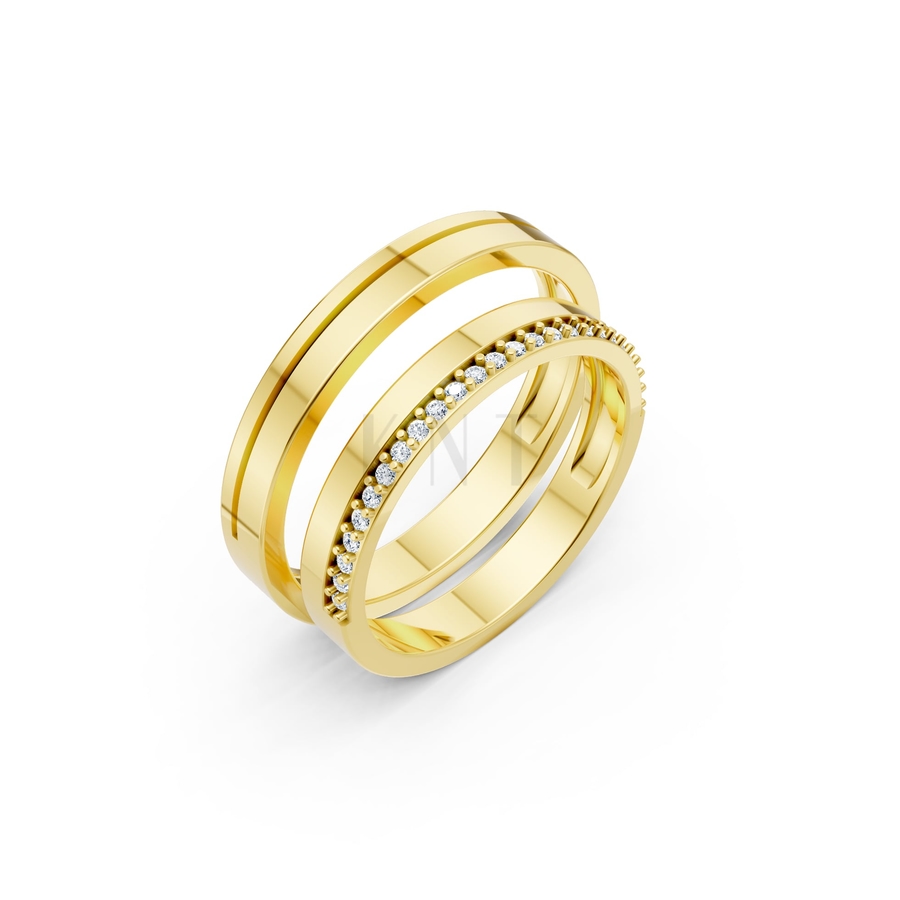 Nhẫn cưới A220 màu Vàng Gold thiết kế tinh tế, sang trọng