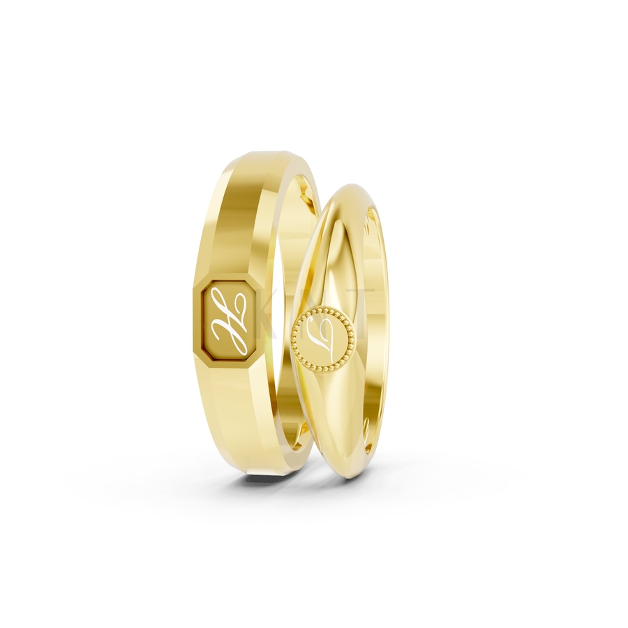 Nhẫn cưới A221 màu Vàng Gold vàng 10K/14K/18K/607 cao cấp, thanh lịch