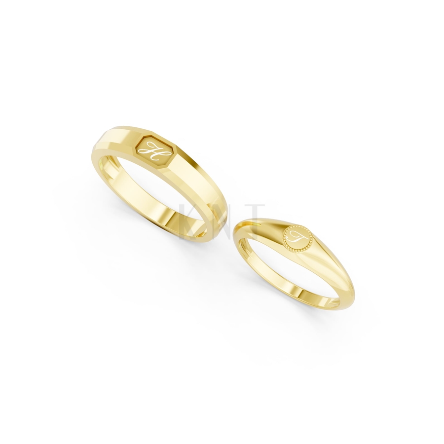 Nhẫn cưới A221 màu Vàng Gold thiết kế phá cách, sang trọng