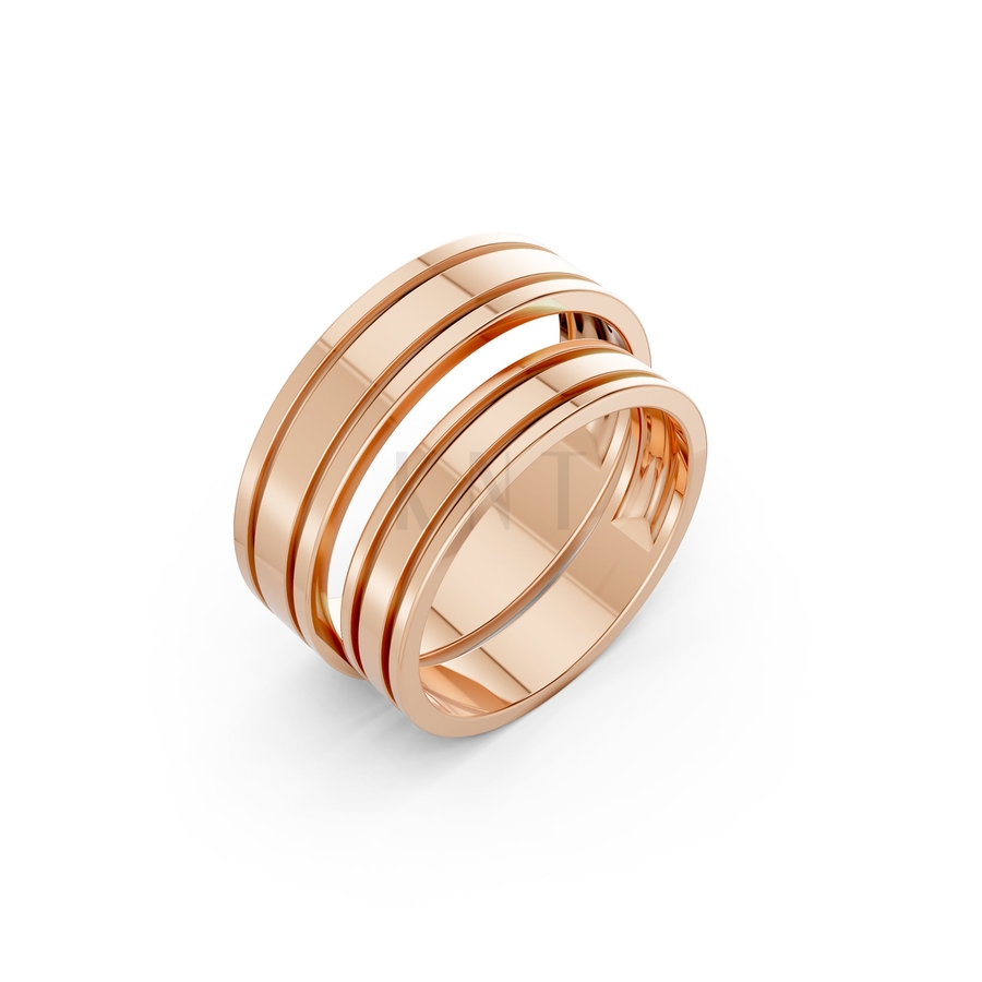 Nhẫn cưới A223 màu vàng hồng Rose Gold họa tiết ấn tượng, cá tính