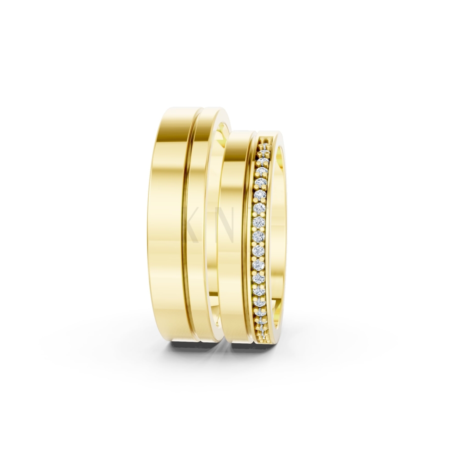 Nhẫn cưới A224 màu Vàng Gold vàng 10K/14K/18K/607 cao cấp, thanh lịch