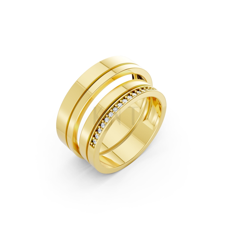 Nhẫn cưới A224 màu Vàng Gold thiết kế tinh tế, sang trọng